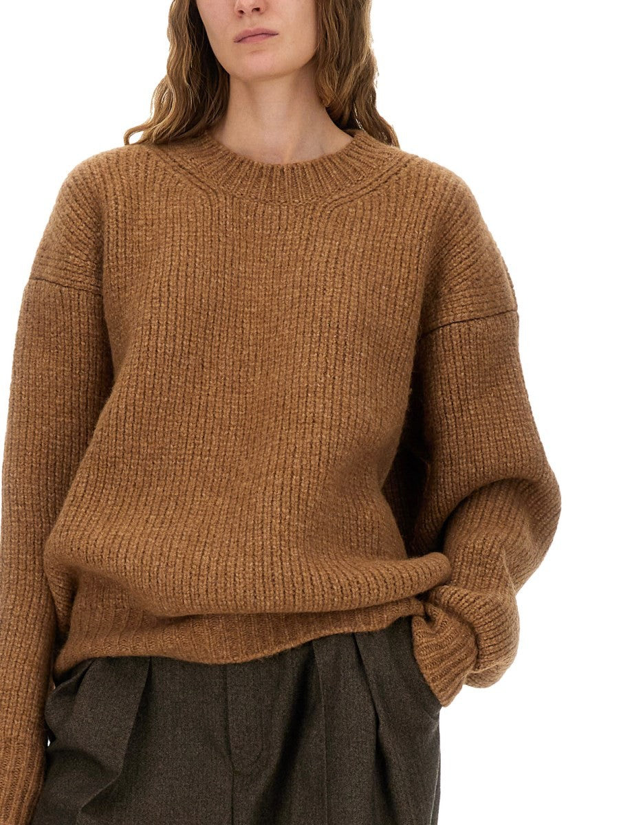 Saint Laurent Women's Thick Knit Pullover Beige