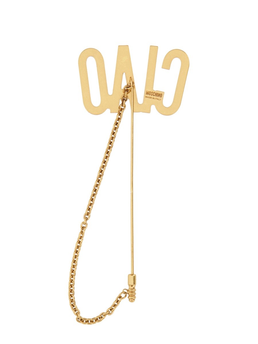 Moschino Women's Tie Clip Hello Gold