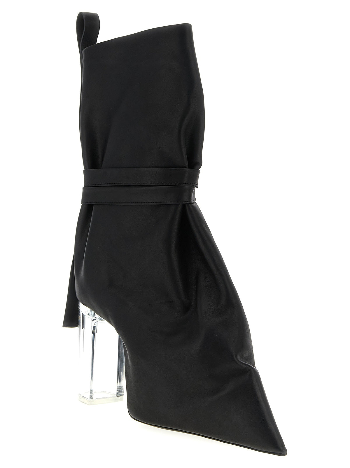 Rick Owens Tied Taco Kiss Ankle Boots Black