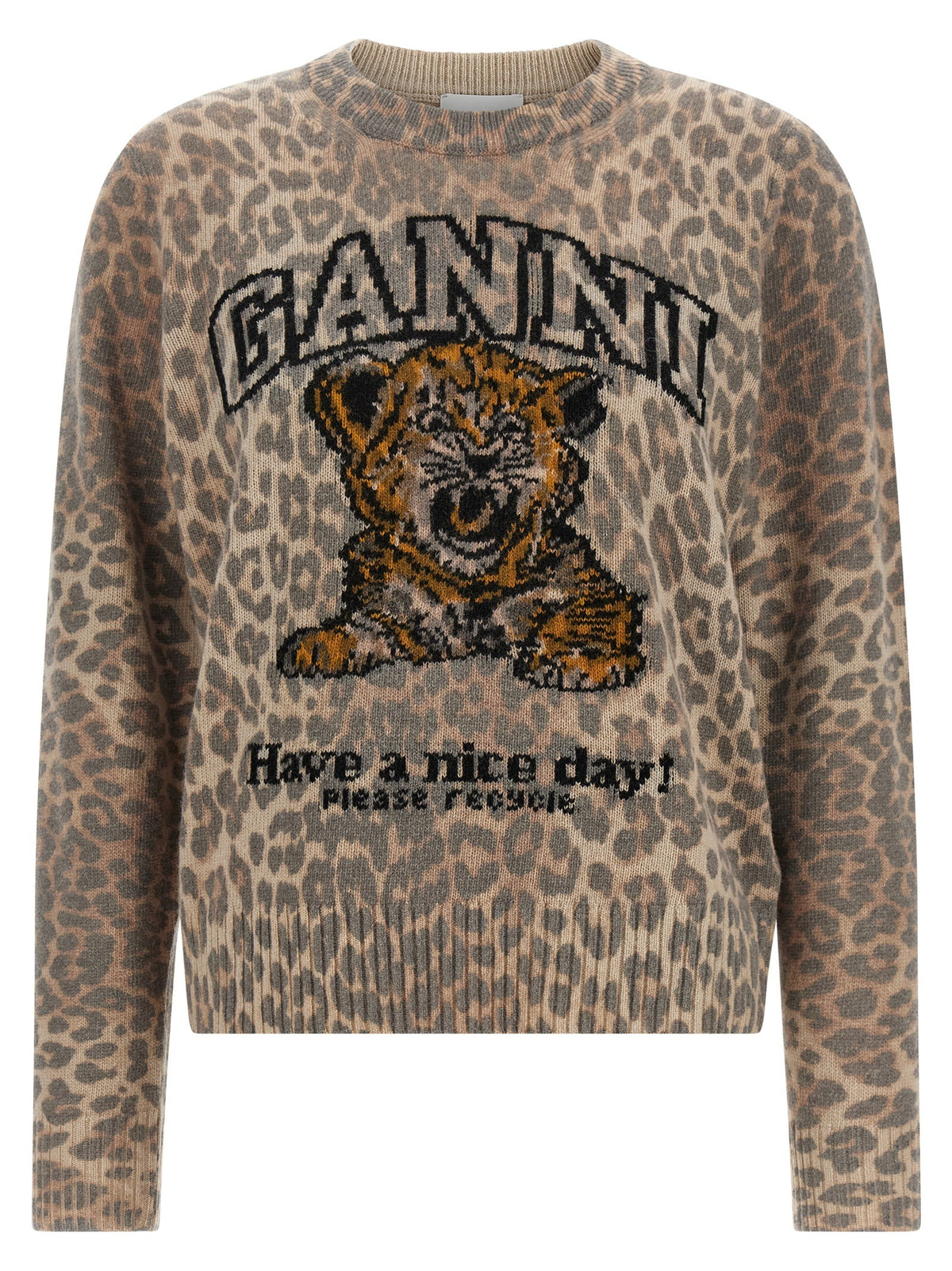 Ganni Tiger Sweater Beige