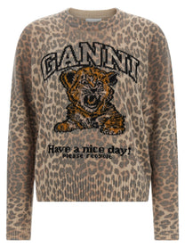 Ganni Tiger Sweater Beige