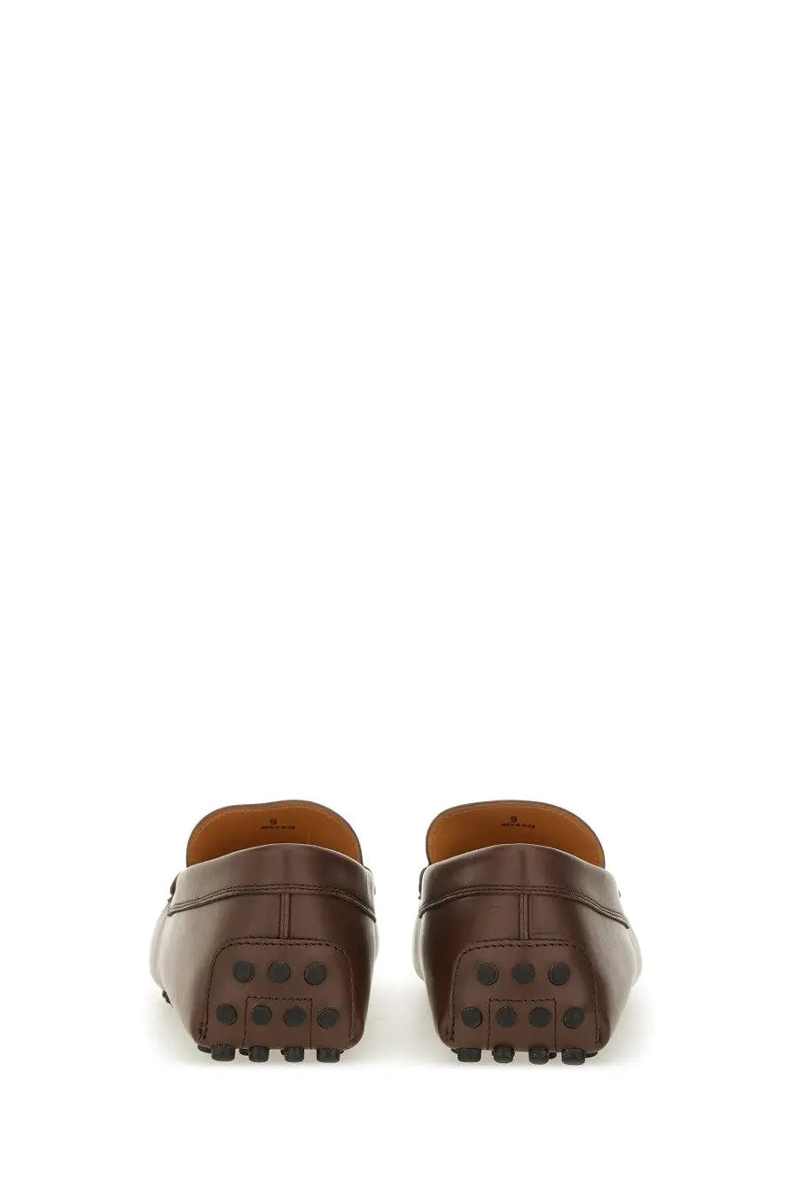 Tods men’s moccasin gommino bubble brown brown leather loafers with classic design and rubberized soles with traction dots