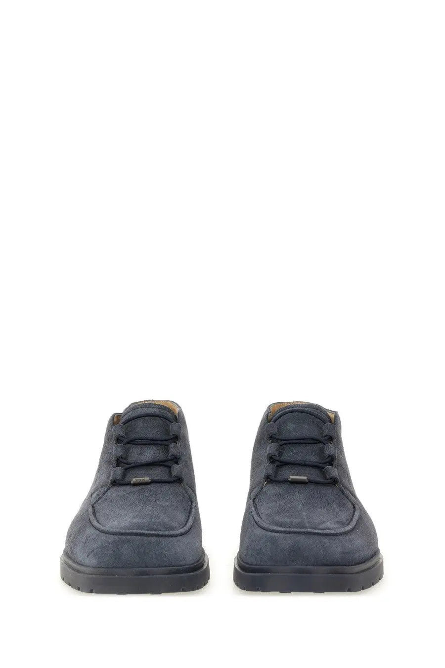 Tod’s men’s dark blue suede chukka boots with black laces and rubber sole for casual wear