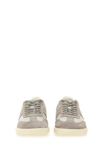 Tods men’s tabs sneaker beige low-top in gray suede and white leather with cream rubber sole