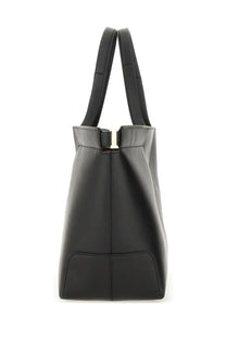 Tod’s women’s di bag folio medium small black leather tote bag with sleek minimalist design and metallic clasp closure