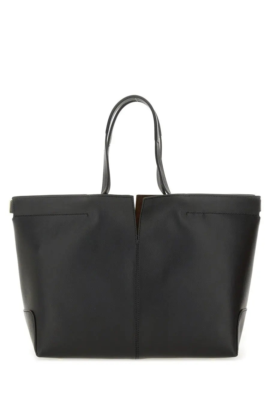 Tod’s women’s di bag folio medium small black leather tote bag with structured design and dual top handles