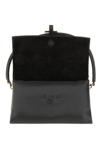 Tod’s women’s flap bag timeless black black textured leather clutch with suede interior and gold tone hardware