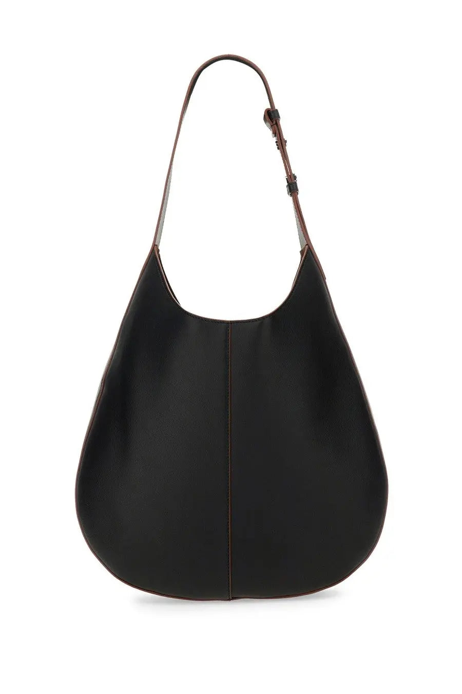 Tod’s women’s black leather hobo bag with a single shoulder strap and subtle stitching details