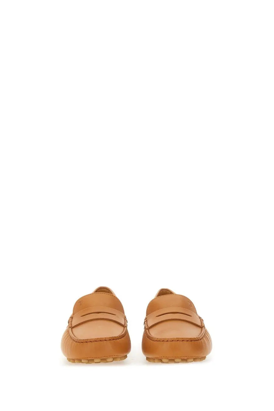 Tod’s women’s leather gommino loafer beige in tan leather with classic moccasin design and stitched detailing