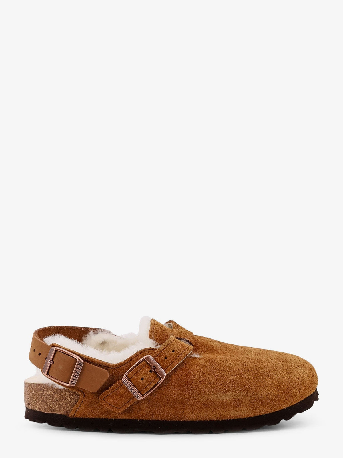 Birkenstock Women's Tokio Inside Shearling Suede Mule Grey