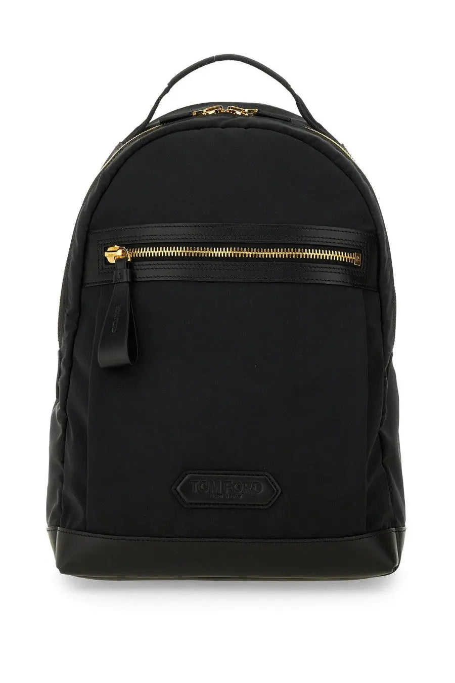 Tom Ford men’s backpack black with quilted design and gold-tone zippers in leather material