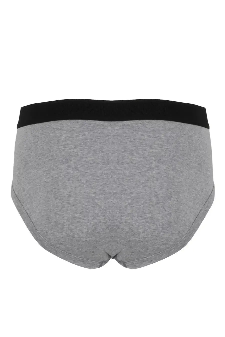 Tom Ford men’s briefs in grey heathered fabric with a solid black waistband for comfortable everyday wear