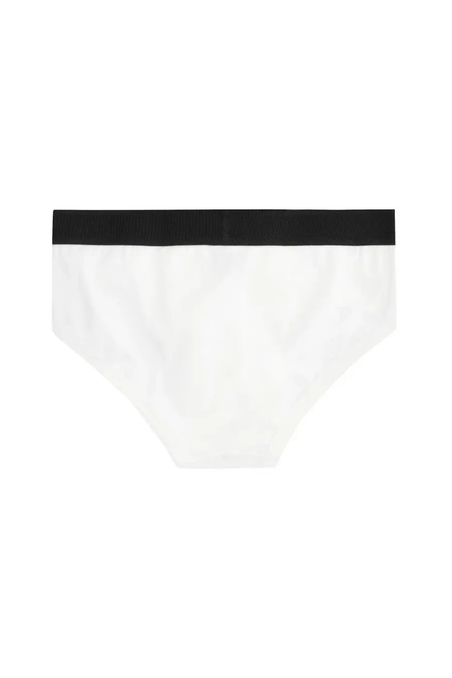Tom ford men’s white briefs with black elastic waistband offering comfortable supportive fit in soft fabric