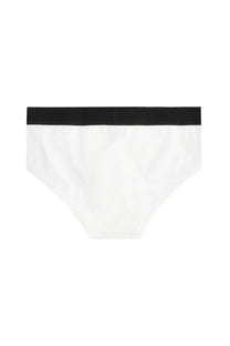 Tom ford men’s white briefs with black elastic waistband offering comfortable supportive fit in soft fabric