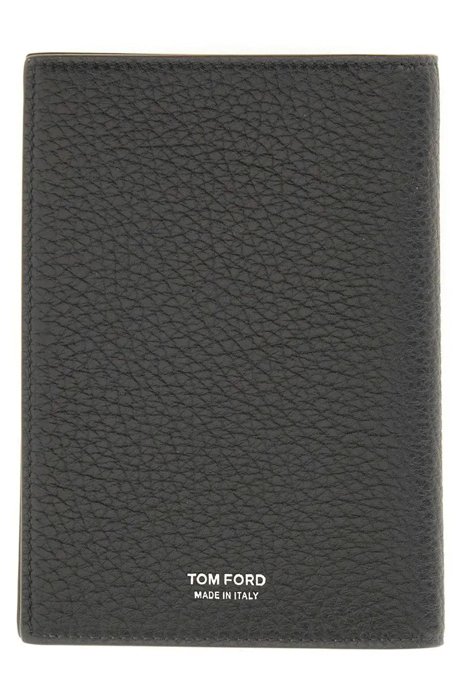 Tom ford men’s black textured leather passport holder made in italy perfect for travel organization