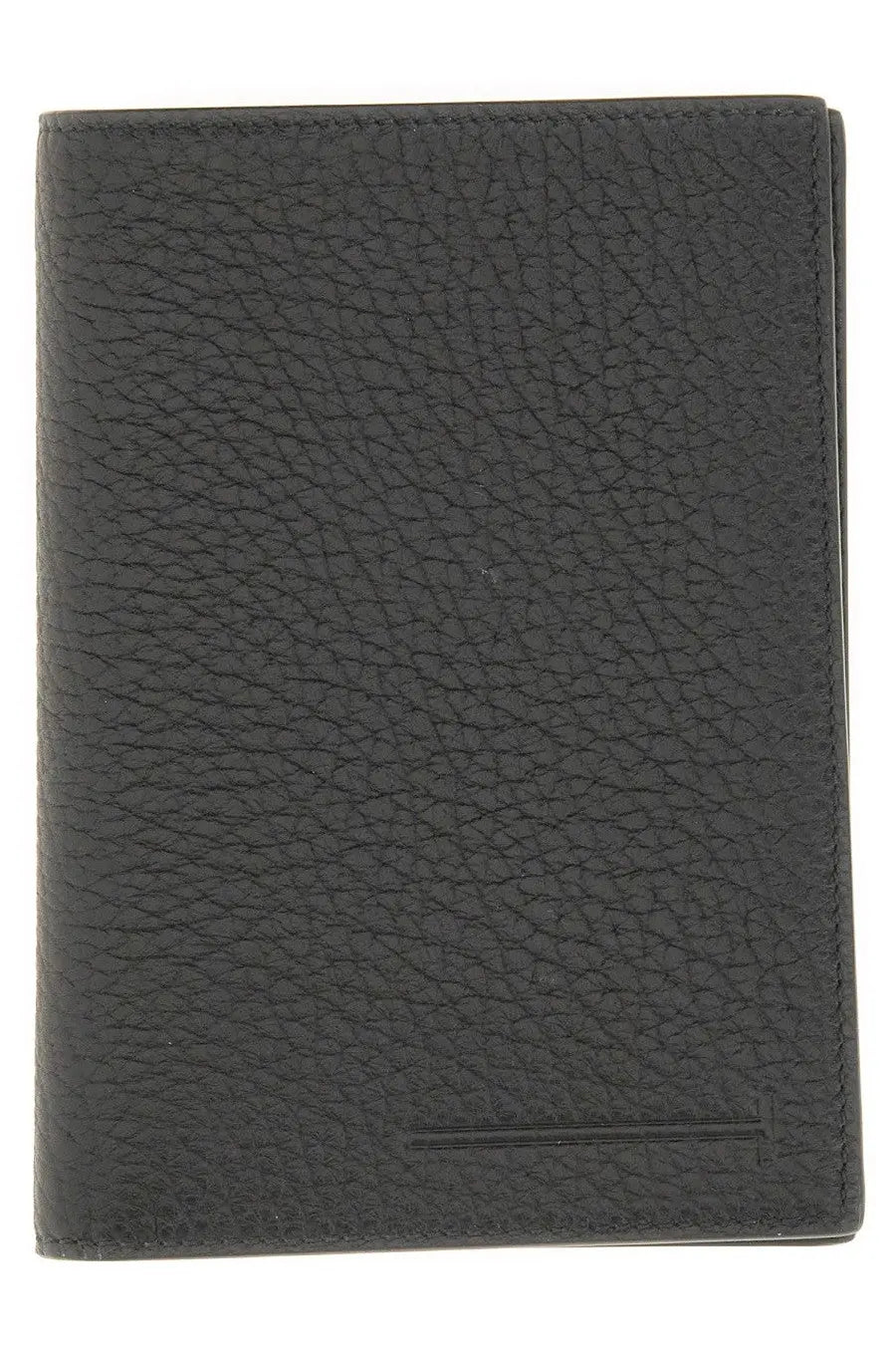 Black textured leather Tom Ford men’s card holder with subtle stitching and minimalist design for stylish organization