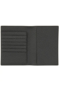 Tom ford men’s leather card holder black textured leather wallet with multiple card slots and central divider