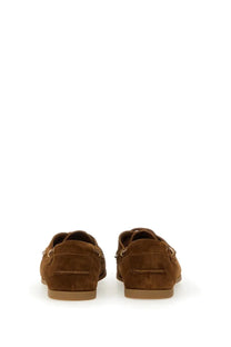 Tom ford men’s moccasin robin brown brown suede loafers with classic minimalist design and subtle stitching details