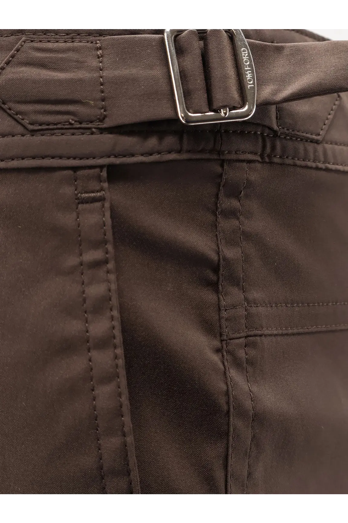 Brown tom ford men’s nylon swim boxer shorts with a brown tom ford belt featuring a silver buckle and reinforced stitching