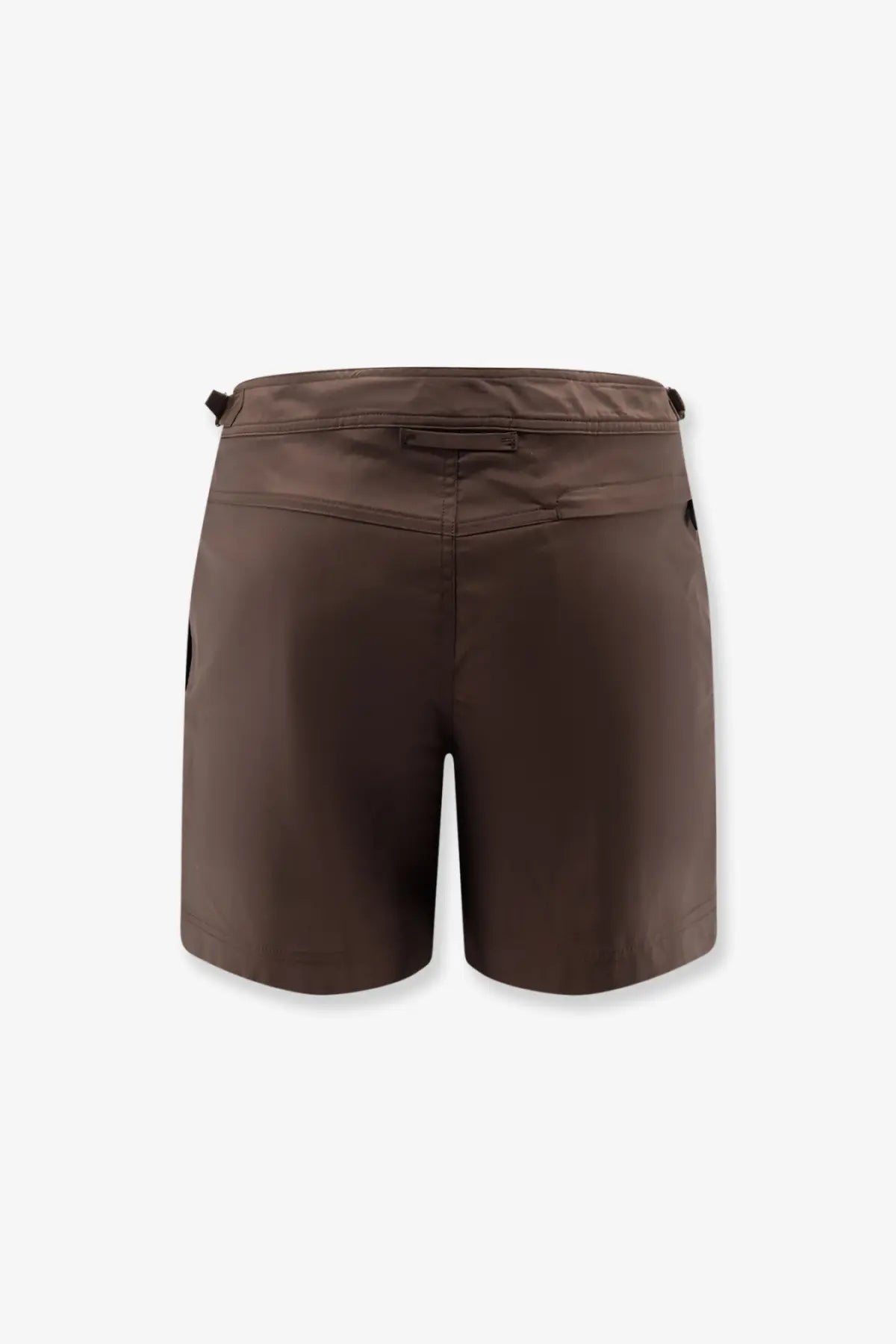Tom Ford men’s brown nylon swim boxer shorts with sleek water-resistant design and subtle black accents