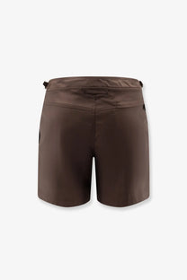 Tom Ford men’s brown nylon swim boxer shorts with sleek water-resistant design and subtle black accents
