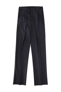 Tom ford men’s pinstripe blue pants featuring black pleated trousers with a sleek tailored fit