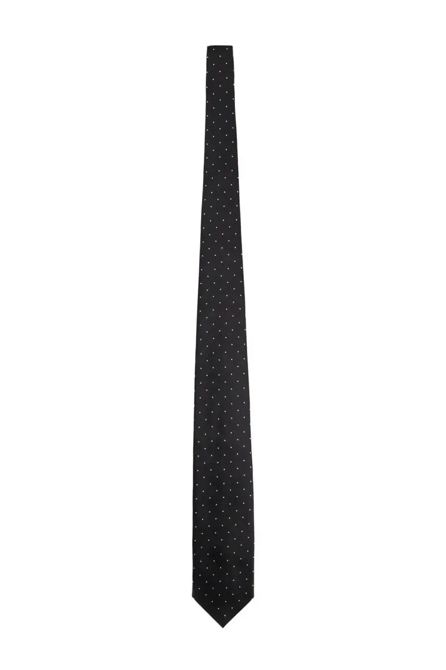 Tom ford men’s black silk tie with subtle white polka dot print for formal occasions