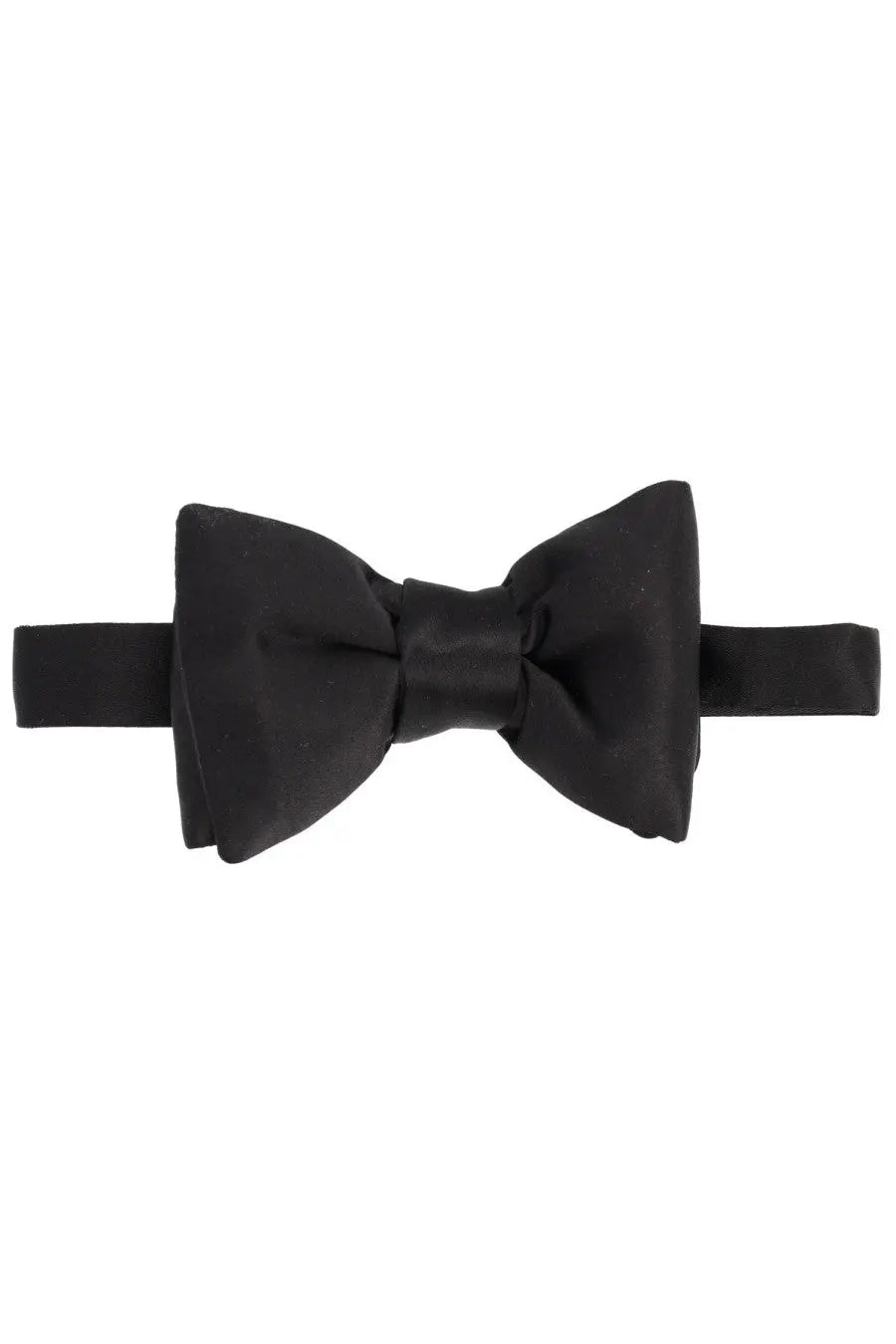 Tom Ford men’s silk bow tie in black satin with a sleek classic design perfect for formal occasions