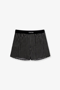 Tom ford men’s silk black boxer shorts with white polka dot pattern for comfortable luxury wear