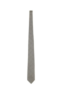 Tom Ford men’s silk tie beige in sleek gray with subtle herringbone pattern crafted from fine woven fabric