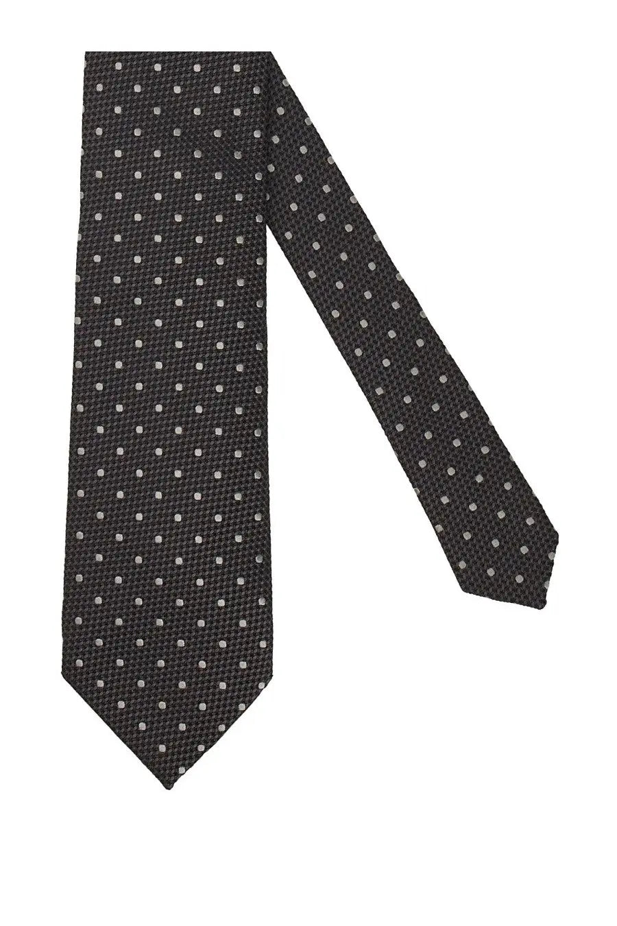 Tom Ford men’s silk tie grey dark gray with subtle small evenly spaced white polka dot pattern