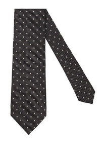 Tom Ford men’s silk tie grey dark gray with subtle small evenly spaced white polka dot pattern