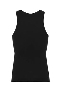 Tom Ford men’s black sleeveless tank top with rounded neckline and smooth form-fitting fabric