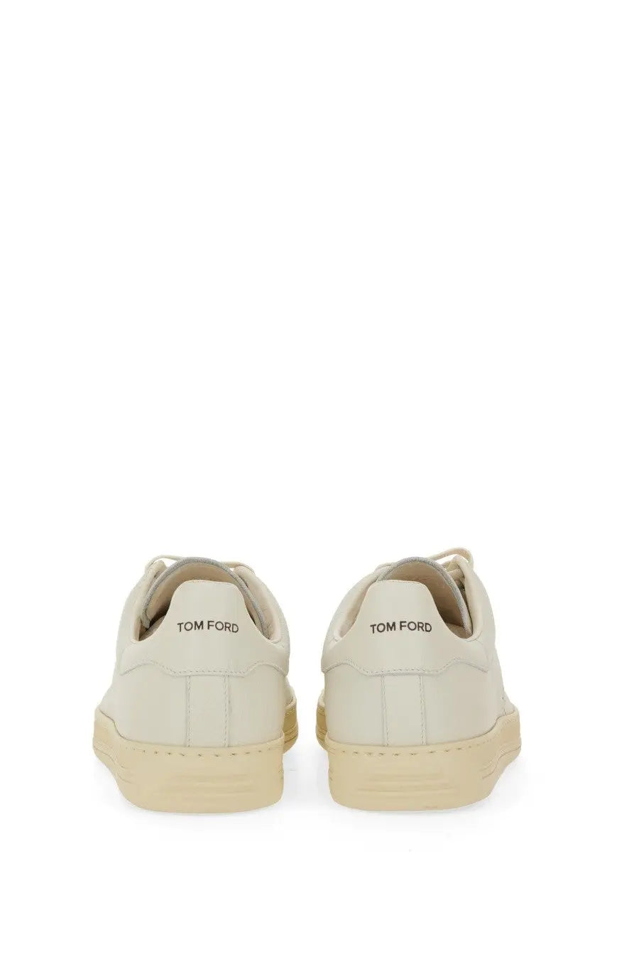 Tom Ford men’s Warwick sneaker white cream-colored leather with minimalist design and matching soles