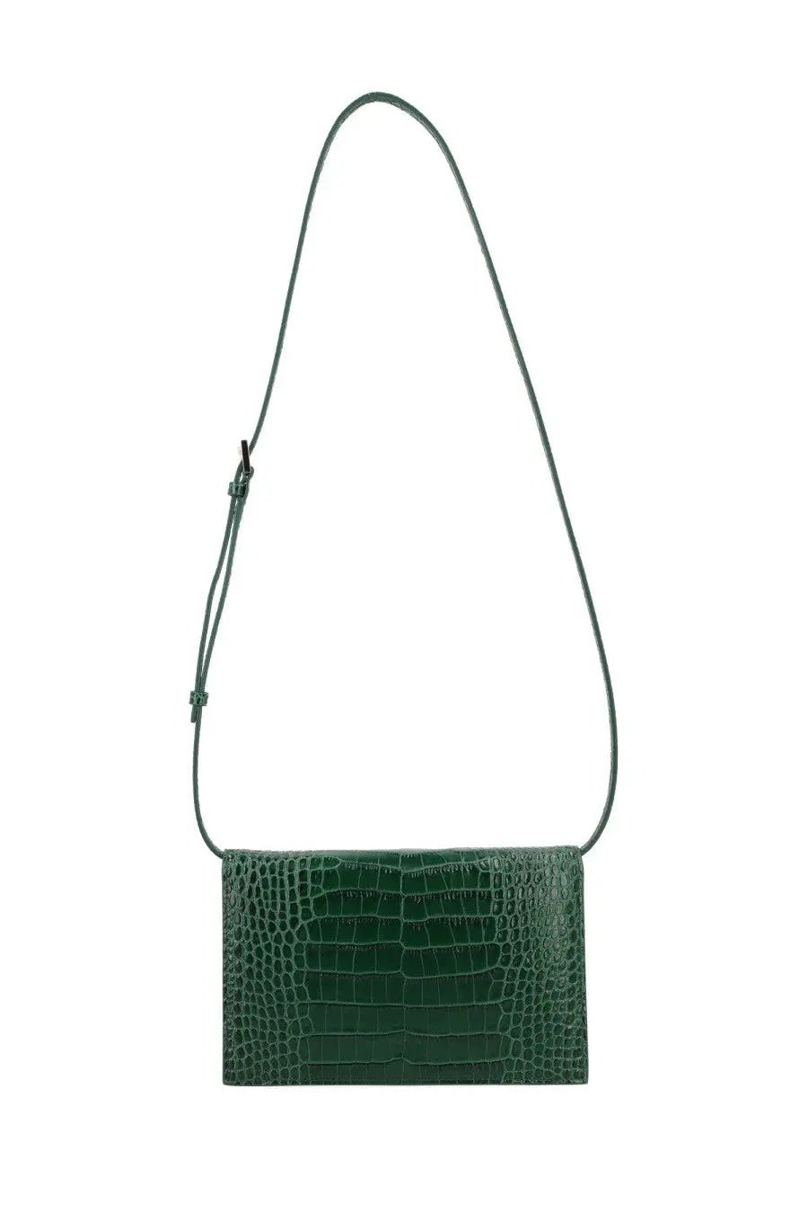 Tom Ford women’s borsa mini crossbody bag in emerald green crocodile-embossed leather with adjustable strap