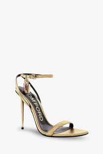 Tom Ford Women's Laminated Leather Sandals Gold