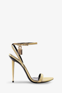 Tom Ford Women's Laminated Leather Sandals Gold