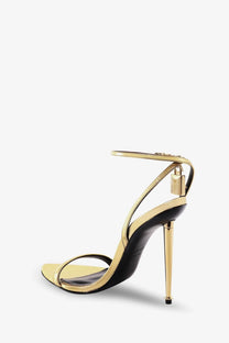 Tom Ford Women's Laminated Leather Sandals Gold