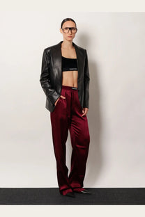 Tom Ford women’s black leather blazer with sleek structured design and subtle sheen for stylish outerwear