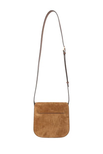 Tom Ford women’s mini Tara bag tan suede crossbody with long adjustable strap for versatile wear