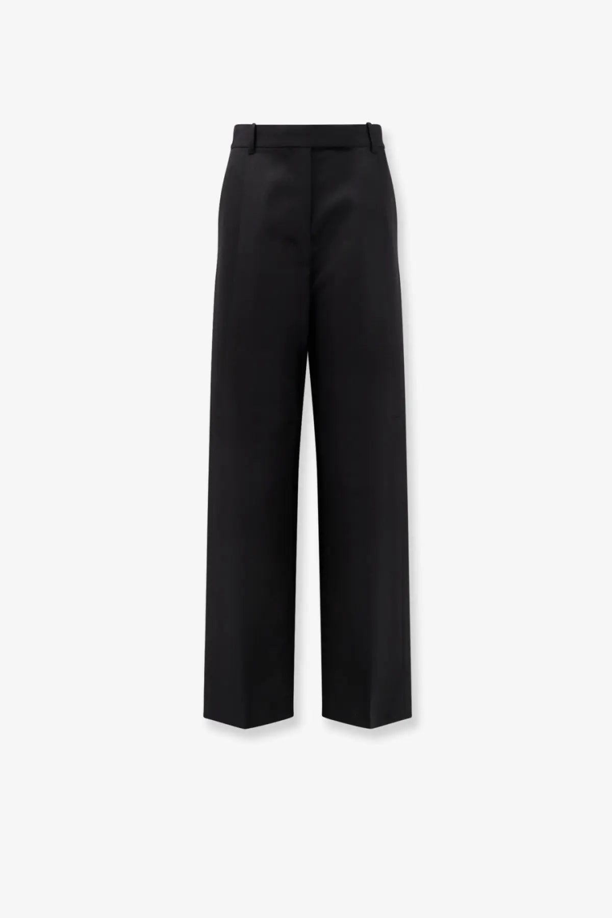 Tom Ford women’s pleated wool trousers in black featuring high-waisted wide-leg tailored fit