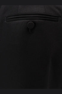Tom ford women’s pleated wool trousers black with textured fabric and subtle button closure in minimalist design