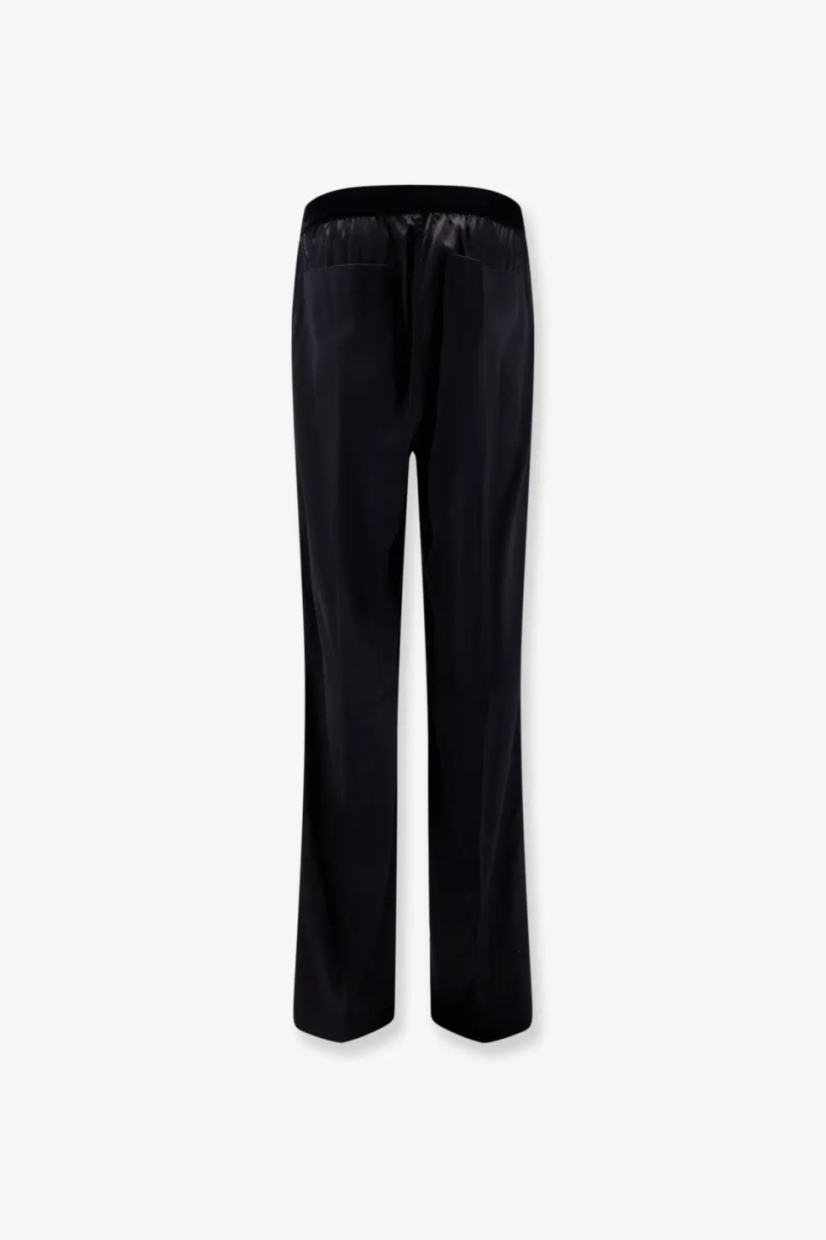 Tom Ford women’s pyjamas stretch satin trousers in black with sleek straight-leg cut and elastic waistband