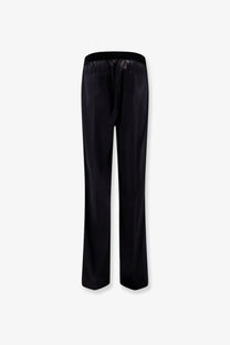 Tom Ford women’s pyjamas stretch satin trousers in black with sleek straight-leg cut and elastic waistband