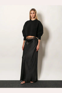 Tom Ford Women's Silk Midi Skirt Black