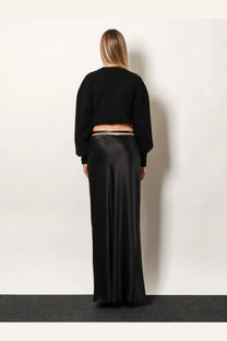 Tom Ford Women's Silk Midi Skirt Black