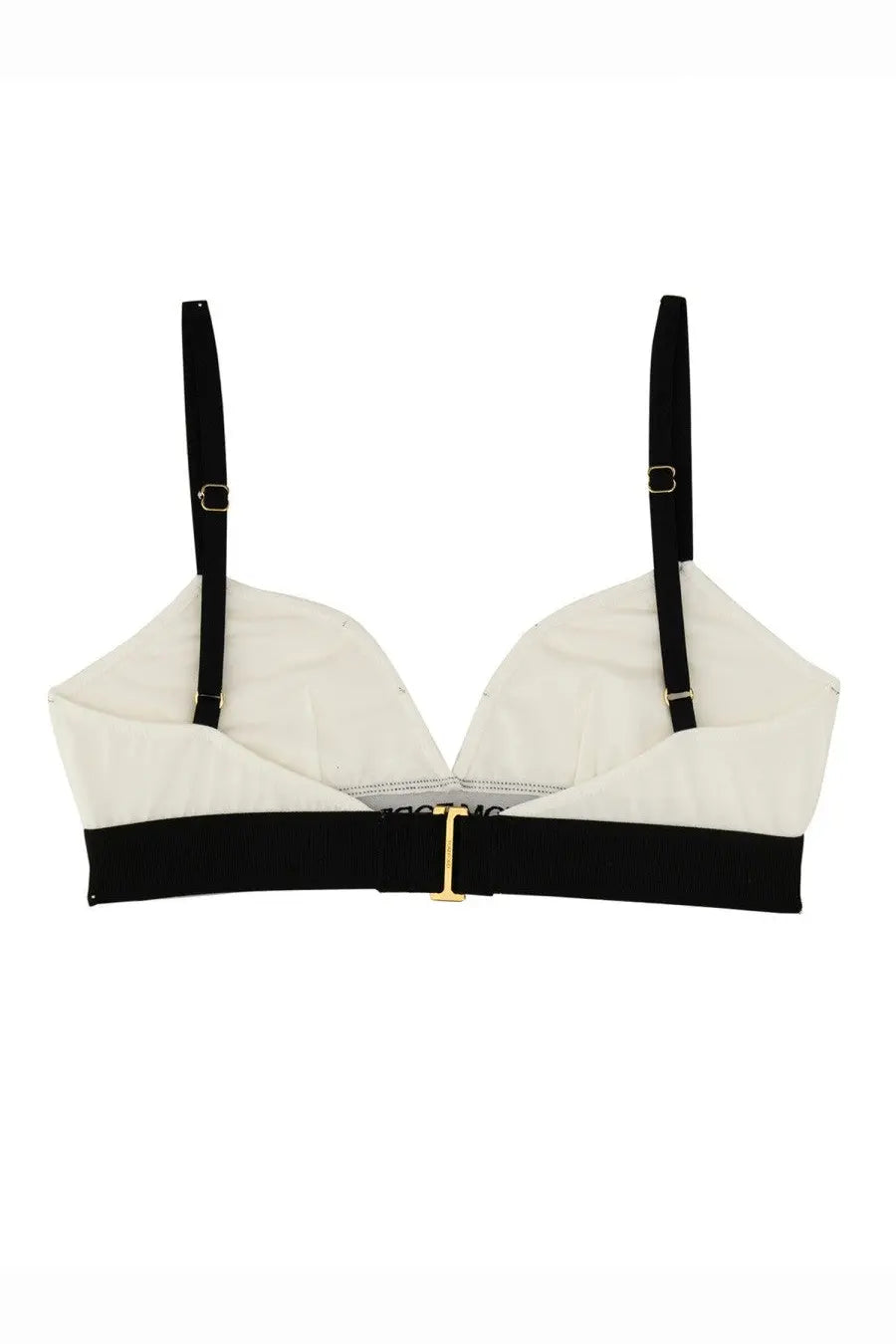 Black and white bra with gold-tone hardware featured in tom ford women’s top white collection