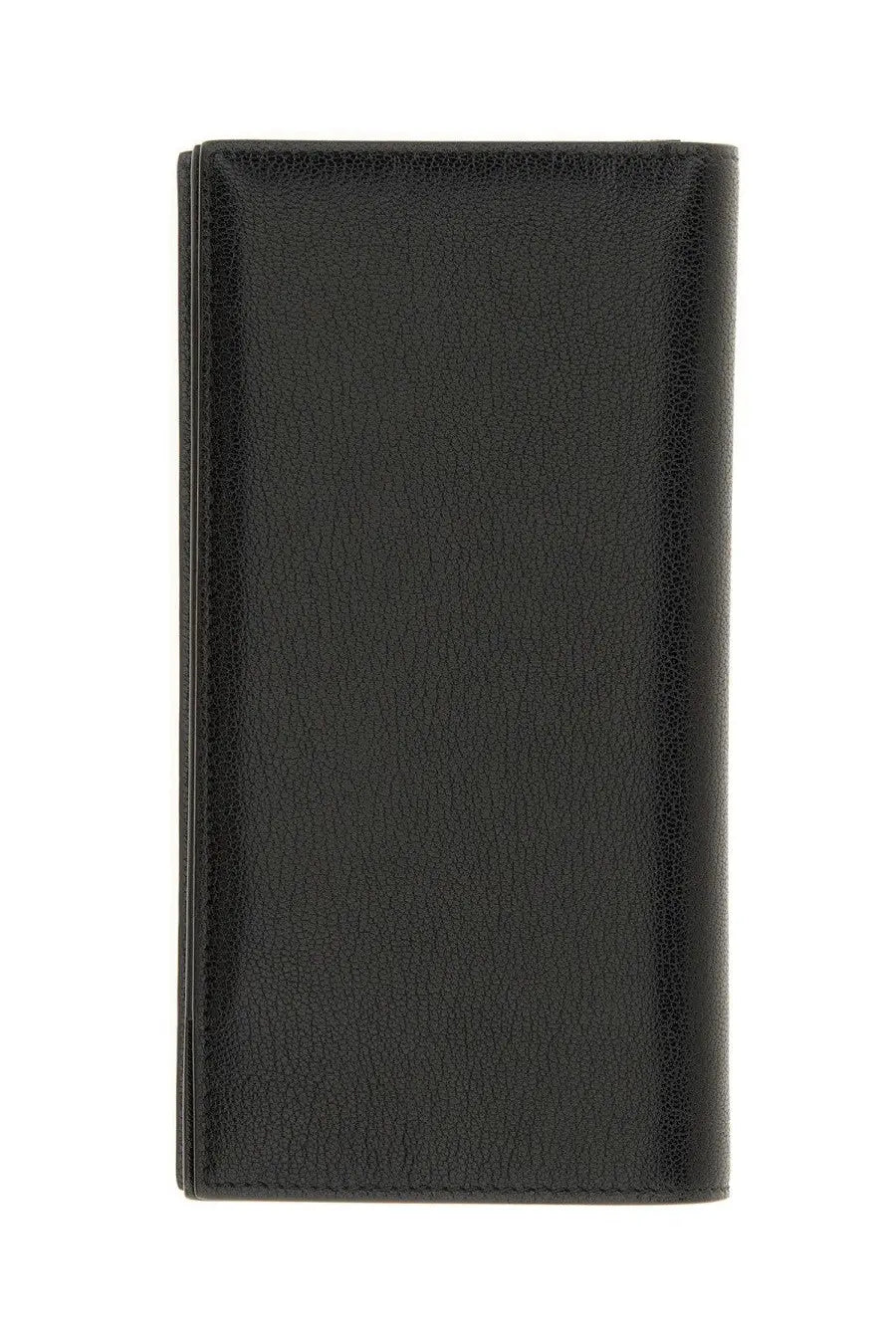 Tom Ford women’s vertical leather wallet in black with textured surface and precise edge stitching