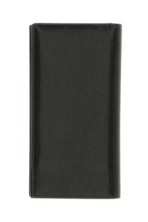 Tom Ford women’s vertical leather wallet in black with textured surface and precise edge stitching