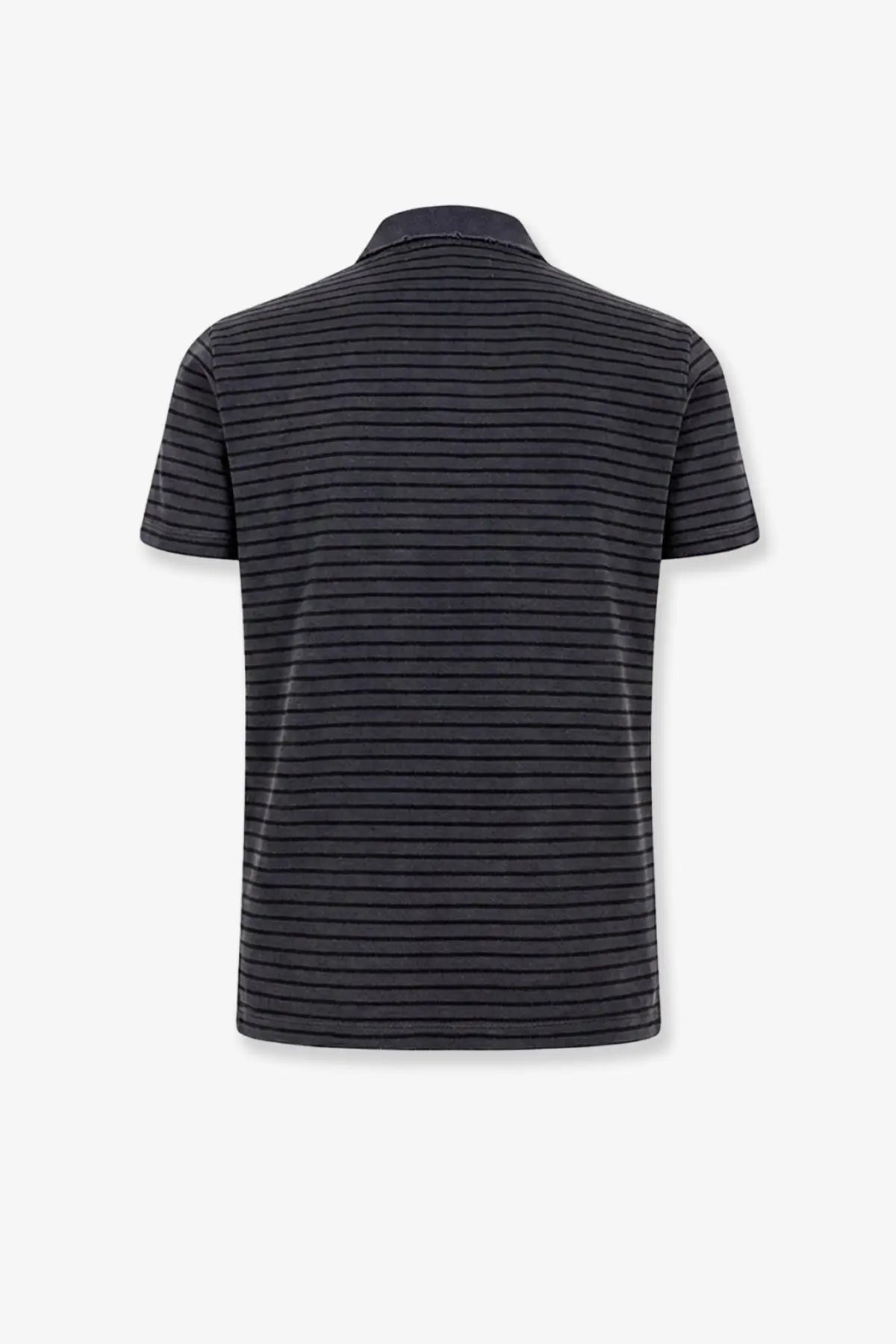 Tonywack men’s black cotton polo shirt with subtle horizontal stripes perfect for casual and semi-formal wear